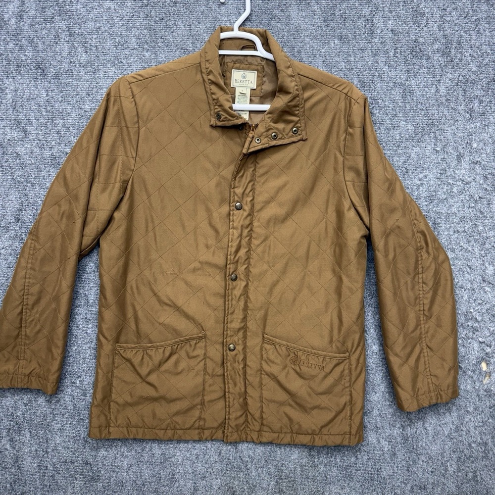 Beretta quilted zip & button up light field jacket Mens Large w/ loose stitching